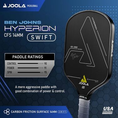 Весло JOOLA Ben Johns Hyperion CFS 14мм Swift Pickleball USAPA