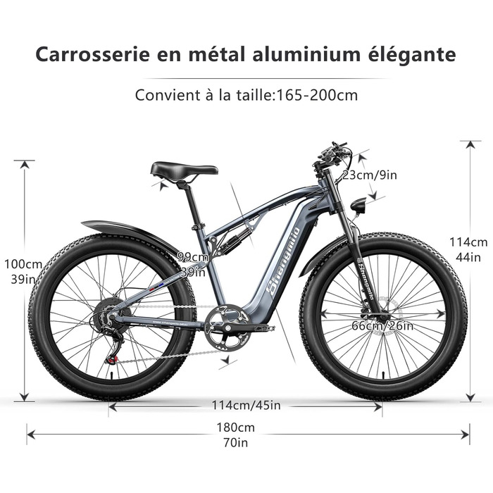 Електровелосипед  Shengmilo MX05 26" 48V 17.5Ah 7-шв. (сріблясто-сірий)