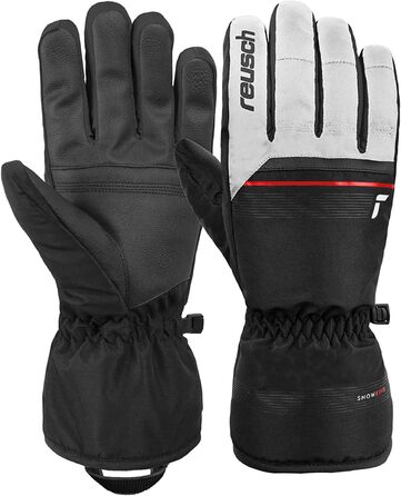 Рукавички Reusch Snow King вітрозахисні лижні (9.5, білий/червоний/чорний)