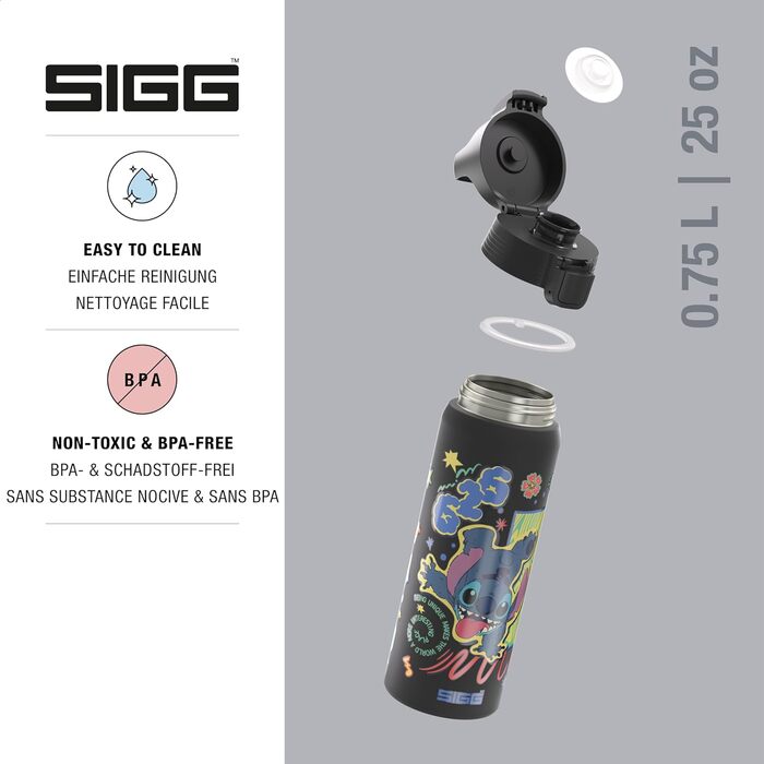 SIGG пляшка для напоїв з нержавіючої сталі Shield ONE, для газованих напоїв, герметична, легка, без BPA, 0,75/1 л