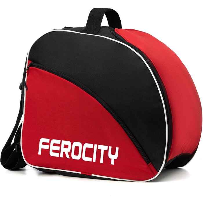 Гірськолижна сумка та сумка для лижних черевиків Ferocity Premium Set для 1 пари лижних палиць Шолом для черевиків з сумкою на шнурку та бічною сумкою 053 (Червоний - Чорний)