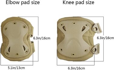 Набір наколінників і ліктів для активного відпочинку CS Пейнтбольна гра Велосипедна безпека Скейтборд Обладнання Льодяні ковзани Протектор наколінника (Tan)