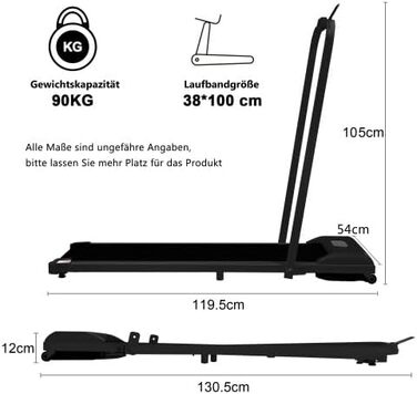 Бігова доріжка SogesHome 2-в-1, LED, Bluetooth (чорний)