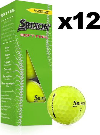 М'ячі для гольфу Srixon Soft Feel13 коротка відстань, низька компресія, 12 шт.