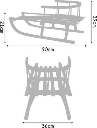 Санки Prime Garden PINNO Classico Premium зі спинкою та мотузкою