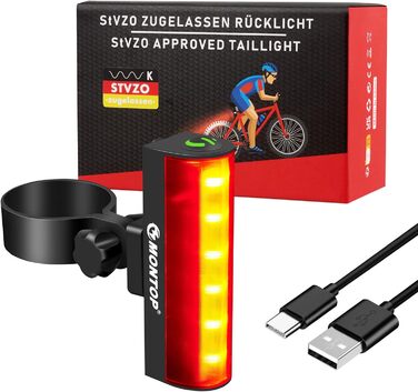Світлодіодний набір велосипедних фар StVZO з USB-акумулятором, переднє і заднє світло, велосипедне освітлення для дітей та дорослих