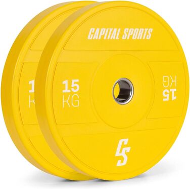 Пластини Capital Sports Nipton 2021 2x15 кг, 50,4 мм, жовті, гума