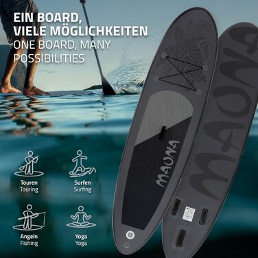 Надувна SUP-дошка для веслування стоячи 305/308/320/380 см, до 120/150 кг, товщина 10/15 см, з каяк-сидінням, комплект: сумка, весло, різні моделі