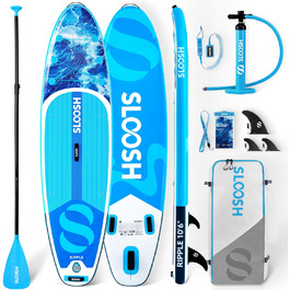 Надувна SUP-дошка SLOOSH 320 см з веслом, аксесуарами, рифленим EVA-покриттям, легкою сумкою і насосом для підлітків та дорослих