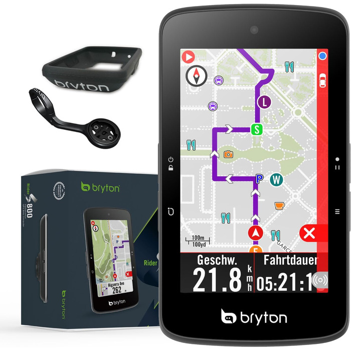 Велокомп'ютер Bryton Rider S500, GPS, 24 год, покрокова навігація