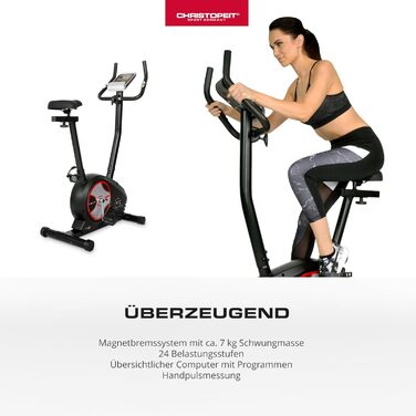 Веловелотренажер Christopeit Sport Ergometer BT 4-24-Stage, вага до 120 кг, магнітна гальмівна система 7 кг, РК-дисплей