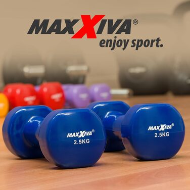 Гантелі MAXXIVA 2x2,5 кг, сталевий сердечник, вініл, синій