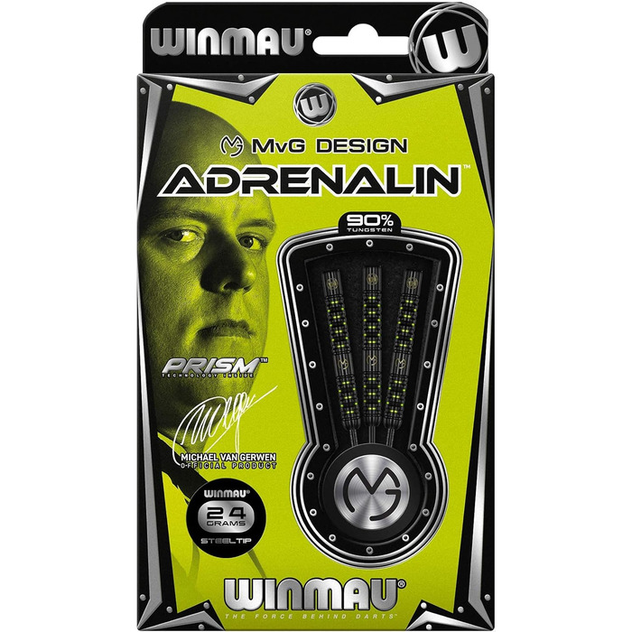 Дартсет WINMAU MvG Adrenalin 24 г Profi з вольфрамовим наконечником