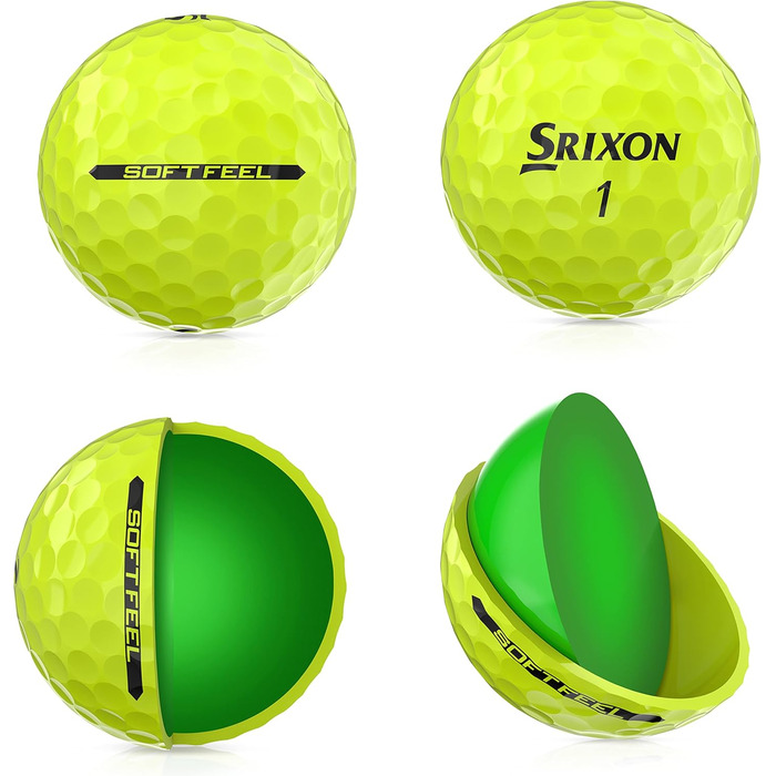 М'ячі для гольфу Srixon Soft Feel13 коротка відстань, низька компресія, 12 шт.