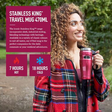 Термокружка Thermos GTB Stainless King 470 мл, малинова, нержавіюча сталь, для подорожей