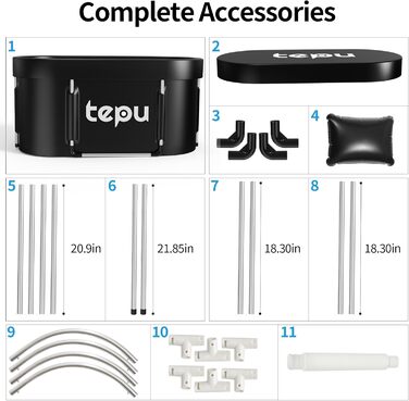 Овальна крижана ванна TEPU для спортсменів, портативна ванна для холодного дайвінгу підходить для відпочинку після тренування та релаксації після роботи, ванна для занурення в лід для домашніх садів, тренажерних залів, арен та