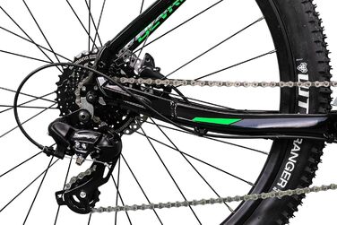 Гірський велосипед Devron Riddle RM1.7 для чоловіків - Alloy Hardtail, 27,5 дюймів, Shimano 3x8, гідравлічне дискове гальмо, універсальний MTB для Adventure Black S