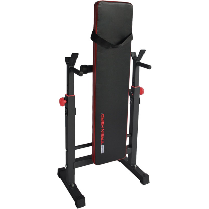 Складна лава TrainHard Multi Weight Bench Blackcombo зі штангою та гантелями та ваговими пластинами 70 кг