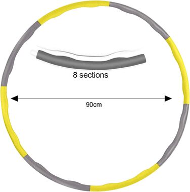 Сонячна посмішка Хула-хуп,Фітнес хула-хуп,Фітнес хула-хуп для схуднення і масажу,Професійне гімнастичний коло,Коло для схуднення,Знімний обруч жовто-сірий