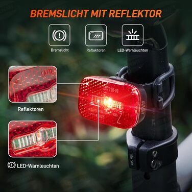 HENMI LED велосипедні фари комплект, USB зарядка, передня і задня фара для велосипеда, StVZO, водонепроникні IPX5