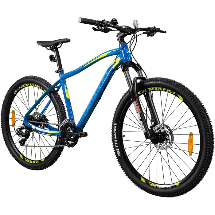 Гірський велосипед Devron Riddle RM1.7 для чоловіків - Alloy Hardtail, 27.5 дюймів, Himano 3x8, гідравлічний Cheibenbreme, чотиристоронній MTB для пригод (синій, M)