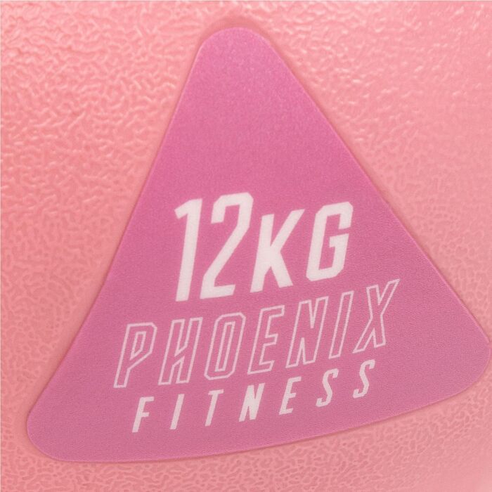 Вінілова гиря Phoenix Fitness, важка гиря для дому, тренажерний зал, тренування, силові тренування, пілатес, силові тренування, різноманітні ваги, рожевий