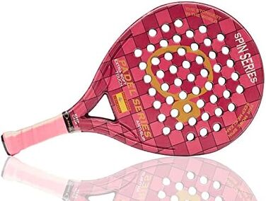 СЕРІЯ PADEL Серія SPIN ABS і полікарбонатна ракетка Padel Максимальна продуктивність завдяки інноваційним, нековзним прогумованим бічним сторонам Червона ракетка тверда, синя ракетка м'яка, ракетка фуксія екстра м'яка