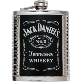 Фляга Jack Daniels 5546 з нержавіючої сталі, срібляста, ліцензійна барна атрибутика