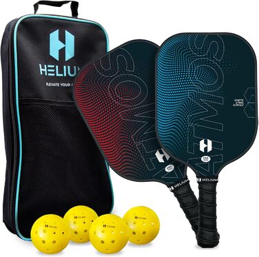 Набір ракеток Helium Pro Pickleball USAPA, карбон, легке (2 весла, 4 м'ячі)