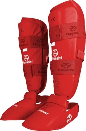 Хаясі карате Shin & Instep Guard WKF (XXL, Червоний)