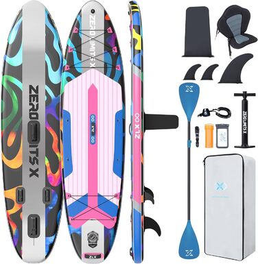 Надувна SUP-дошка ZLX 320 см з сидінням, антиковзаюче покриття, насос, для дорослих і сімей, стійка дошка для сапсерфінгу для початківців