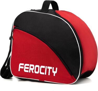 Гірськолижна сумка та сумка для лижних черевиків Ferocity Premium Set для 1 пари лижних палиць Шолом для черевиків з сумкою на шнурку та бічною сумкою 053 (Червоний - Чорний)