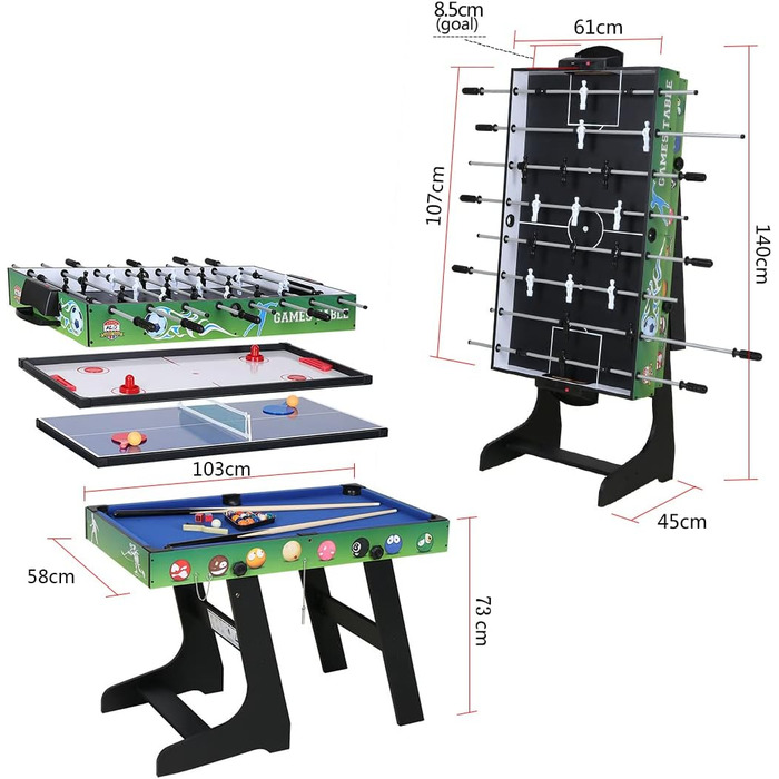 Стіл спортивний 4-в-1: більярд, футбол, хокей, теніс