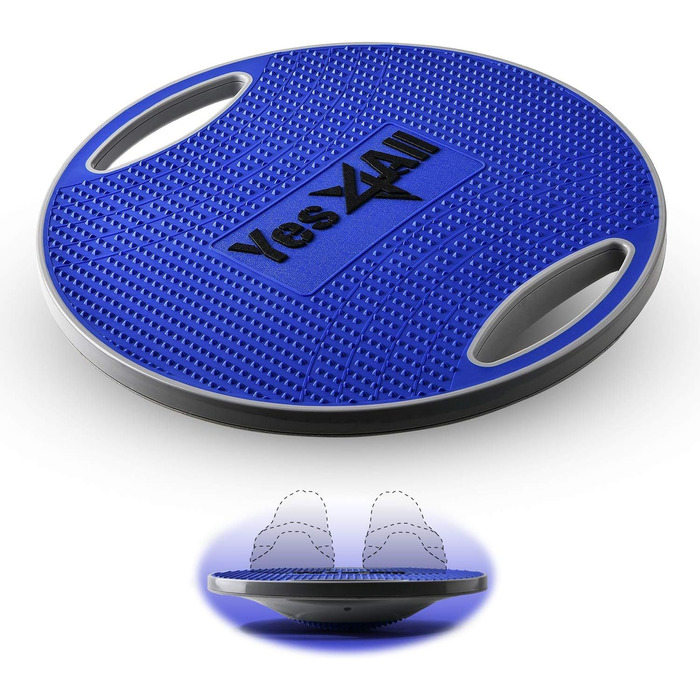 З ручкою та нековзною поверхнею Wobble Board Balance Board Ø 40 см - Ø 41 см, більш барвиста для вашої стабільності та тренування всього тіла Koban Blue - пластикова дошка для хитання преміум класу 41,5 см, 4All Balance Board inc, Wobble Board Sport