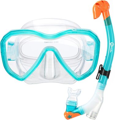 Набір для дайвінгу Dorlle Kids Snorkel Mask з 3-канальною сухою трубкою преміум-класу та окулярами для дайвінгу проти запотівання Професійний набір трубок для дітей (зелений)