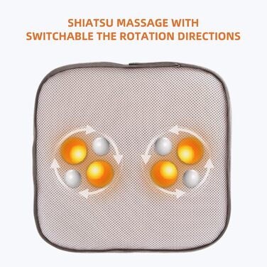 Масажер Snailax 2-в-1 Shiatsu для ніг і спини з теплом, сірий