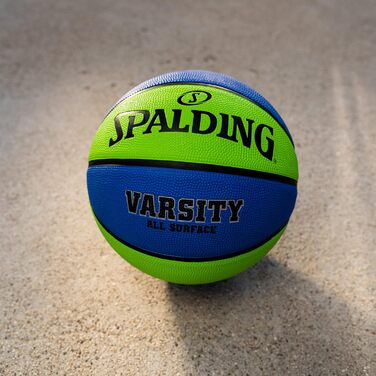 Відкритий баскетбольний м'яч Spalding Varsity Intermediate Розмір 6, 28.5 (офіційний розмір 7, 29.5', синій / зелений)