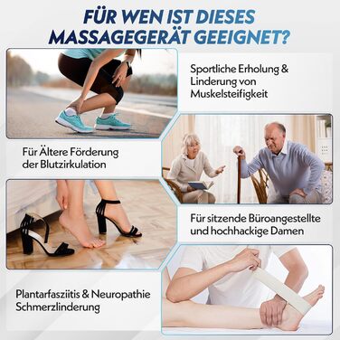 Електричний масажер для ніг з підігрівом Shiatsu, для полегшення болю та лікування плантарного фасціїту, підходить для стоп до 46 розміру