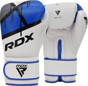 Боксерські рукавички RDX Maya з екошкіри, 14oz, сині, для боксу, муай-тай, кікбоксингу, тренувань та спарингів