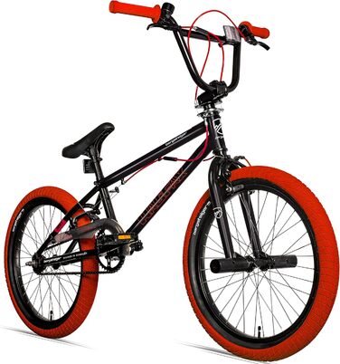 Альпініст Галіфакс 20 дюймів BMX, фетбайк, система ротора на 360, фрістайл, 2 сталеві кілочки, захист ланцюга, Freehub (червоний / чорний)