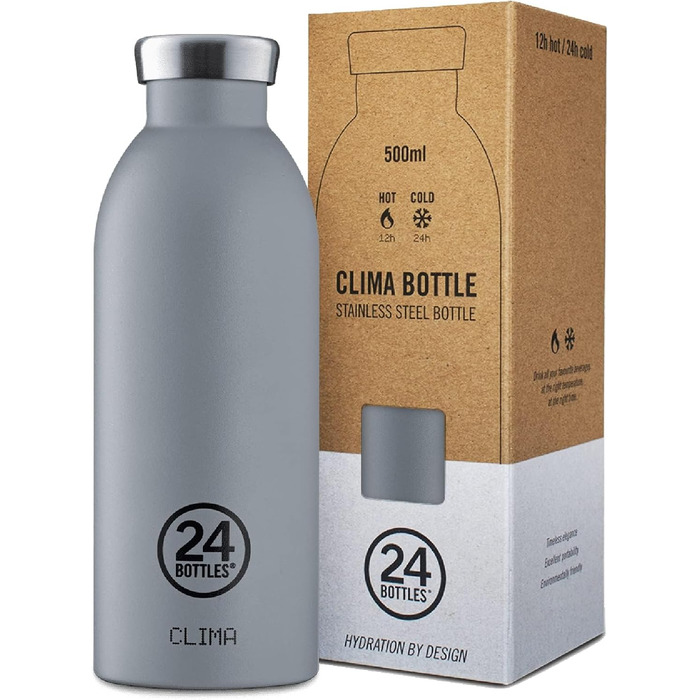 Пляшка Clima Thermos 500 мл, нерж. сталь, сірий