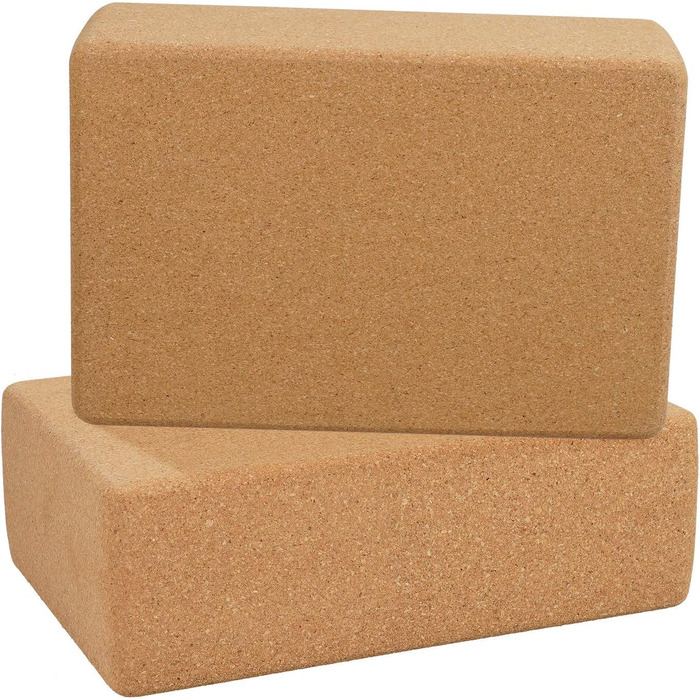 Набір з 2 натуральних коркових блоків для йоги, Yoga Block Cork Block Cork Block Set Тренування з йоги Пілатесу Вправи на розтяжку для початківців і просунутих