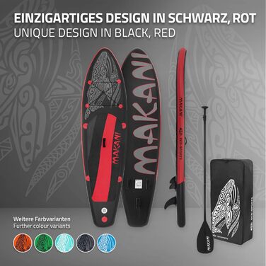 Надувна SUP-дошка ECD Germany Makani 320 см до 150 кг, комплект з алюмінієвим веслом, насосом, аксесуарами, різні кольори