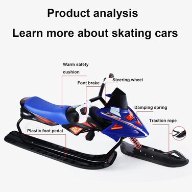 Санки Snow Racer з кермом, для дітей 4+, Червоний/Чорний