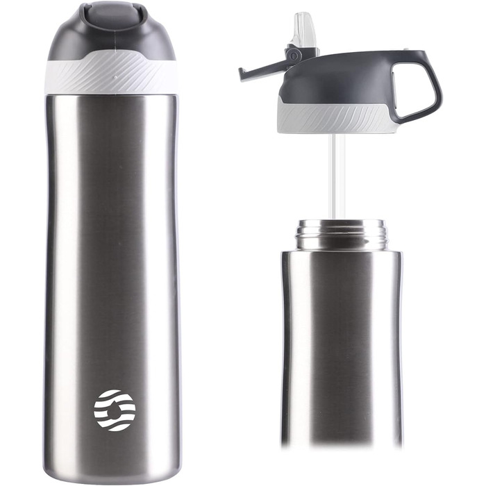 Термос FEIJIAN FJbottle 550 мл з нержавіючої сталі з щіткою, сріблястий