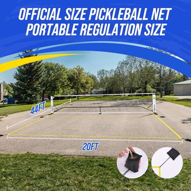 Набір сіток Patiassy Pickleball 6,6 м з розміткою, веслом і сумкою