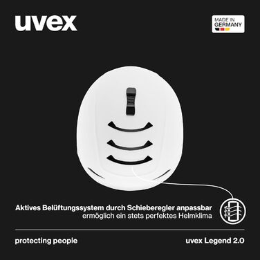 Шолом uvex Legend 2.0 - Унісекс - Регул. розміру - Вентиляція 59-62 см