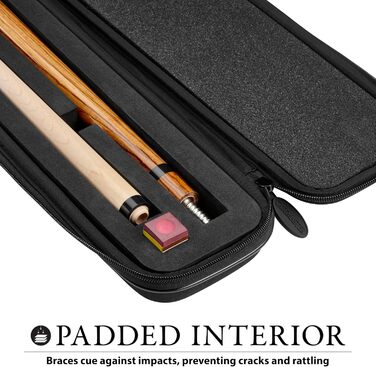 Сумка для більярду Cue Bag Casemaster Parallax 600D Oxford важка поліестерова тканина і м'яка внутрішня частина, для 1 повного кия з 2 частин (1 приклад/1 стрижень) Чорний з синім обідком