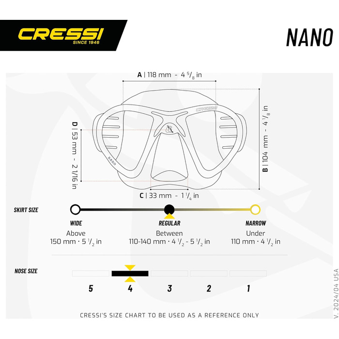 Окуляри Cressi Nano чоловічі (UNI, прозорі/сині)