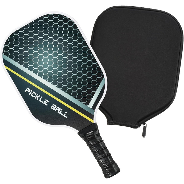 Графітова ракетка для піклболу, сертифікована USA Pickleball, з антиковзною та вологопоглинаючою ручкою, у комплекті з чохлом, Mesh